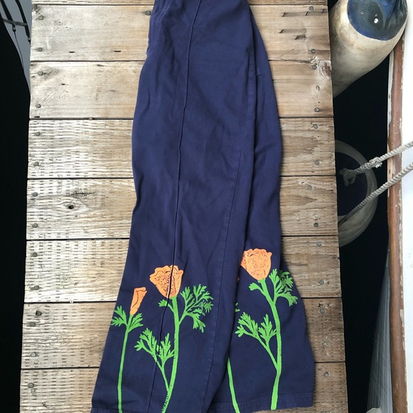 Big Bud Press Pants - Big Bud Press paint stamped poppy pants